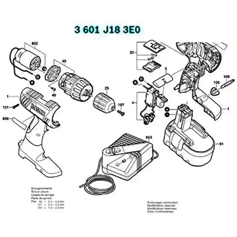 Motor para parafusadeira/furadeira GSR 18-2 - 18V 2609120395 Bosch — fotografia 5
