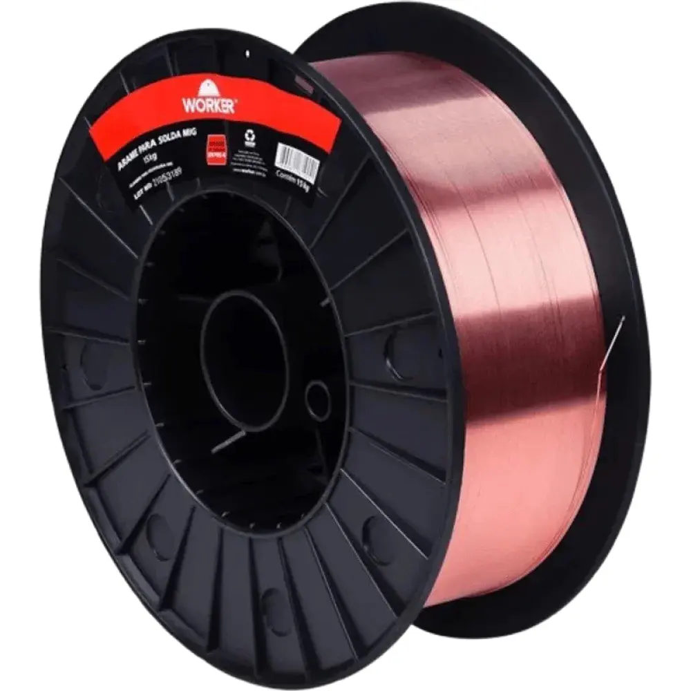 Arame de solda mig carretel plástico 1MM 15KG Worker — fotografia 6