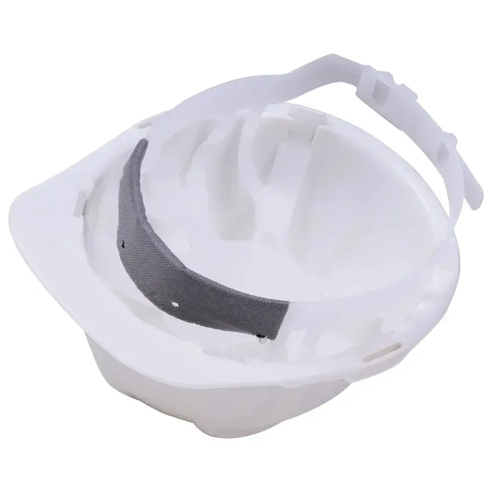 Capacete de proteção branco com carneira e aba frontal Worker — fotografia 12