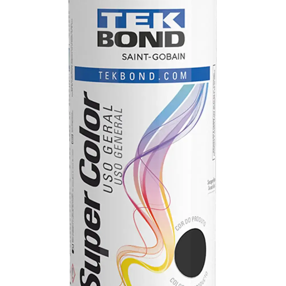 Tinta spray 350ML preto brilhante 23011006900 Tekbond — fotografia 3