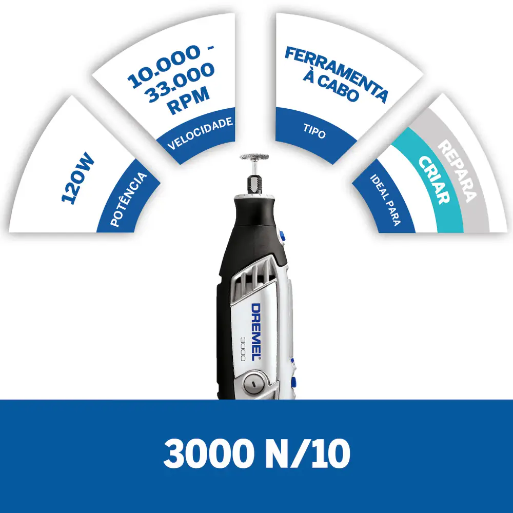 Micro retífica 3000 com 10 acessórios Dremel 220 V — fotografia 3