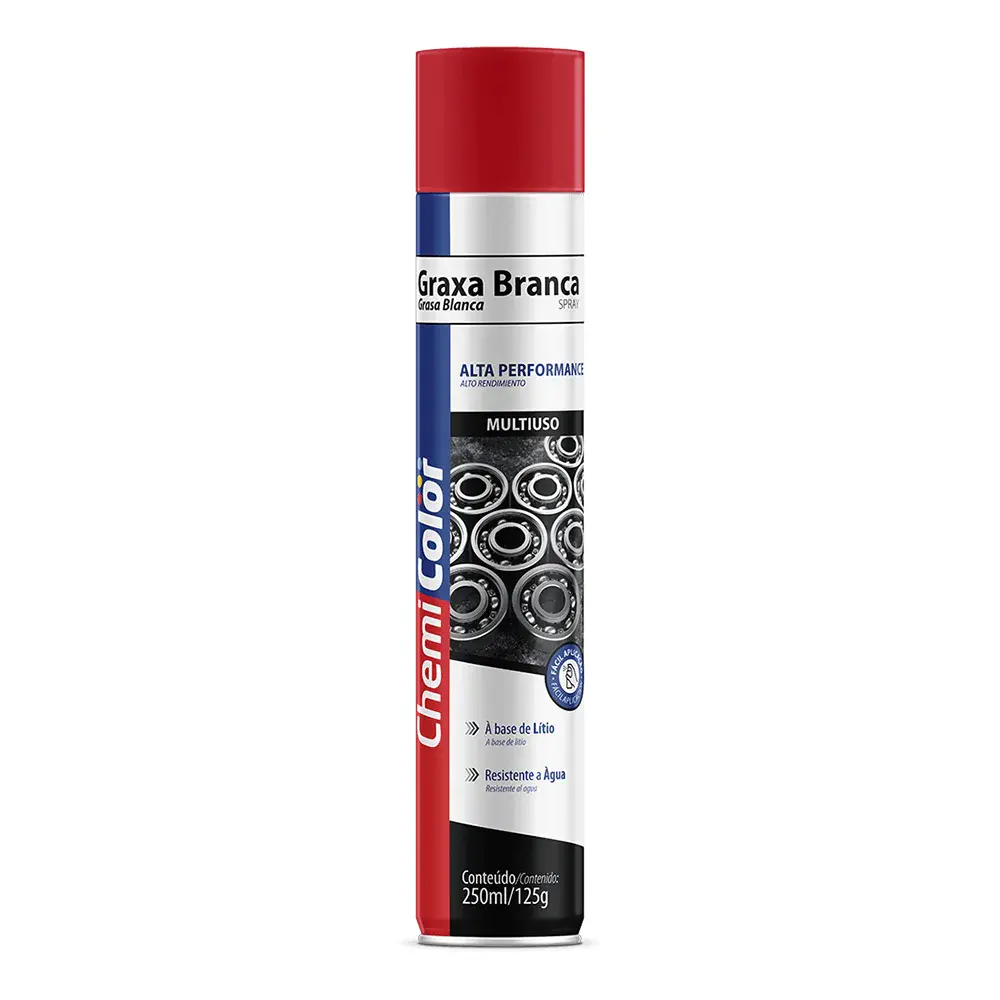 Graxa spray lítio cor branco 250ML/125G da Chemicolor — fotografia de referência