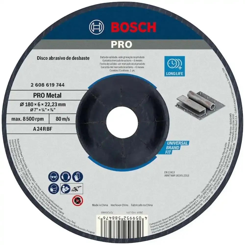Disco de desbaste 7POL 180MM standard para metal Bosch — fotografia de referência