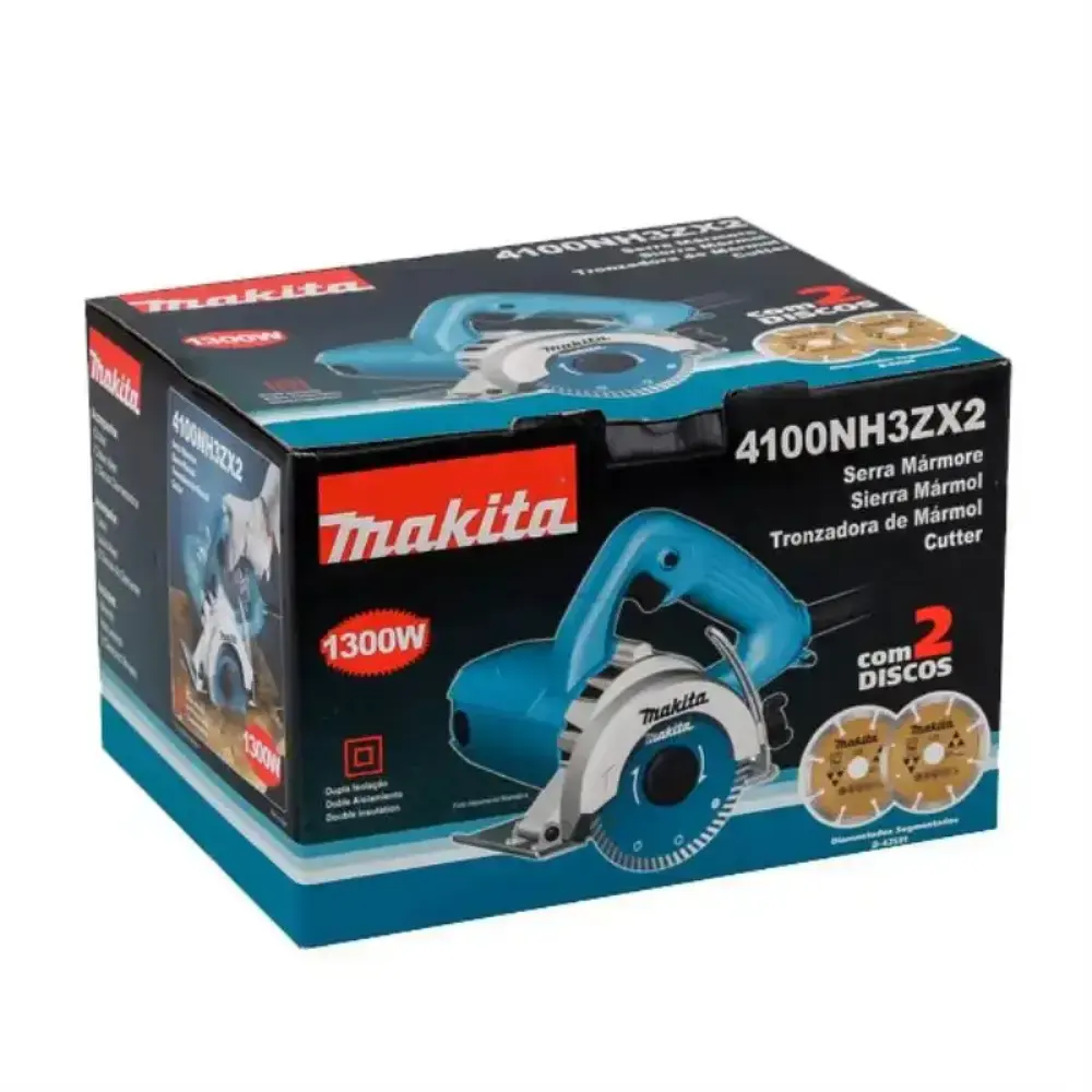 Serra mármore 4.3/8 POL 1.300W com 2 discos 4100NH3ZX2 Makita 110 V — fotografia 2