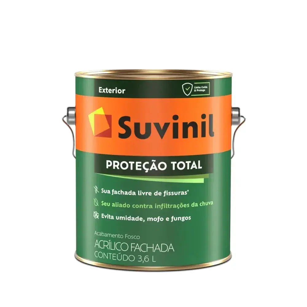 Tinta acrílica proteção total fosco branca 3,6L Suvinil — fotografia 2