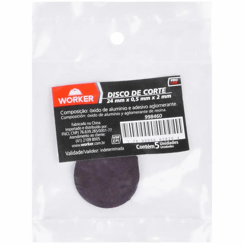Disco corte para microrretífica 24MM x 0.5MM 5 peç Worker — fotografia 3