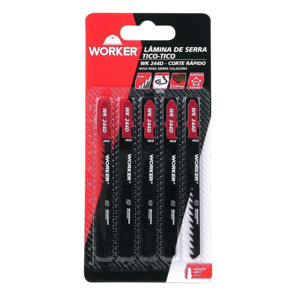 Serra para tico-tico 5 peç 6 dentes por polegada Worker
