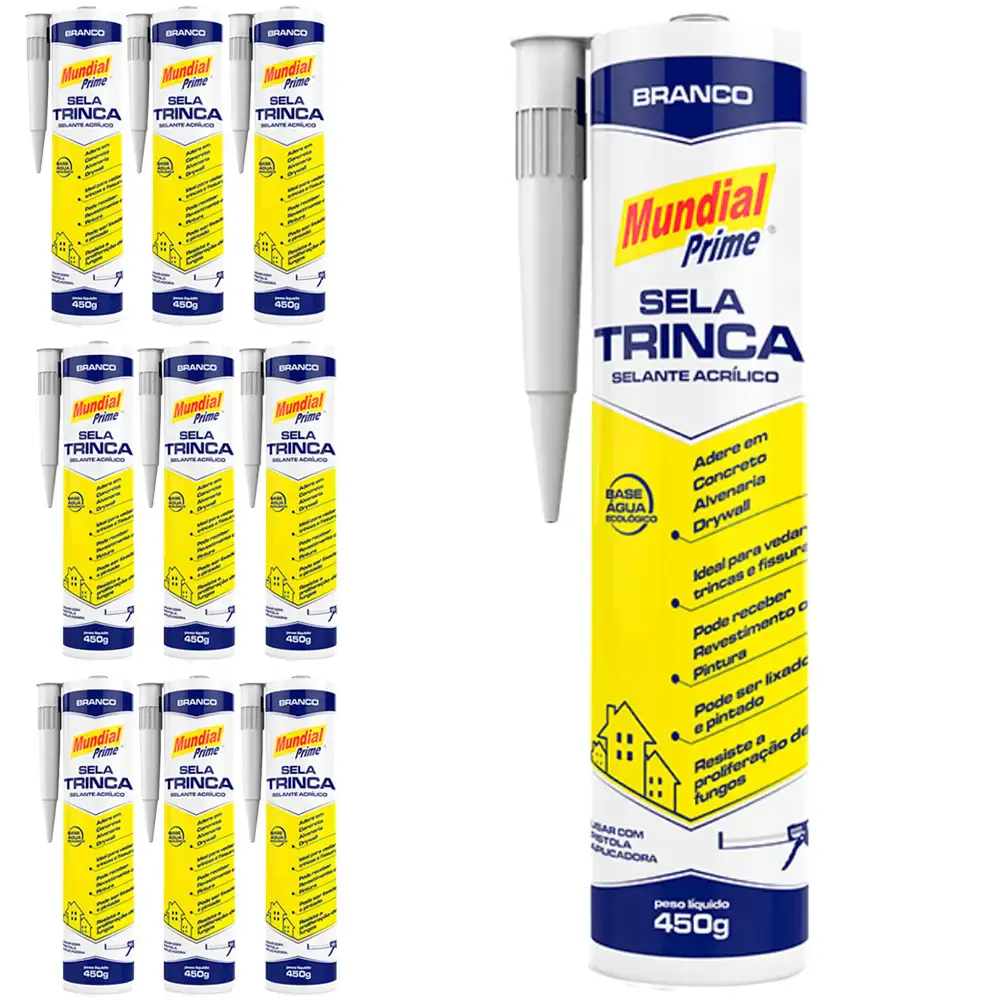 Sela Trinca Adesivo Vedante 450 g Branco 10 Uni MUNDIAL PRIME — fotografia de referência