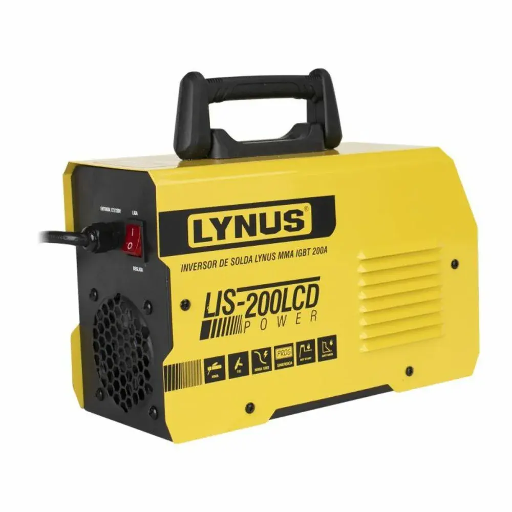 Inversor de solda 200A LIS-200 lcd bivolt Lynus — fotografia 4