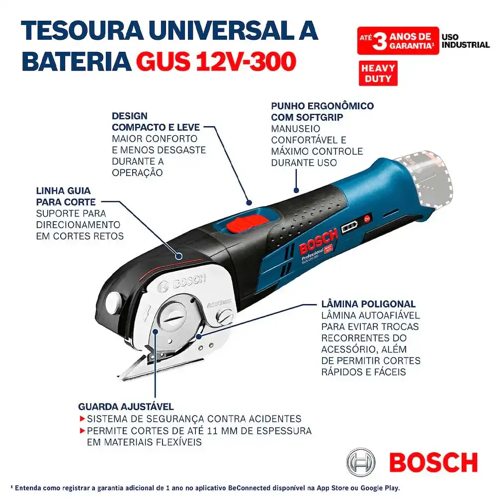 Tesoura universal 12V GUS 12V-300 sem bateria Bosch — fotografia 6