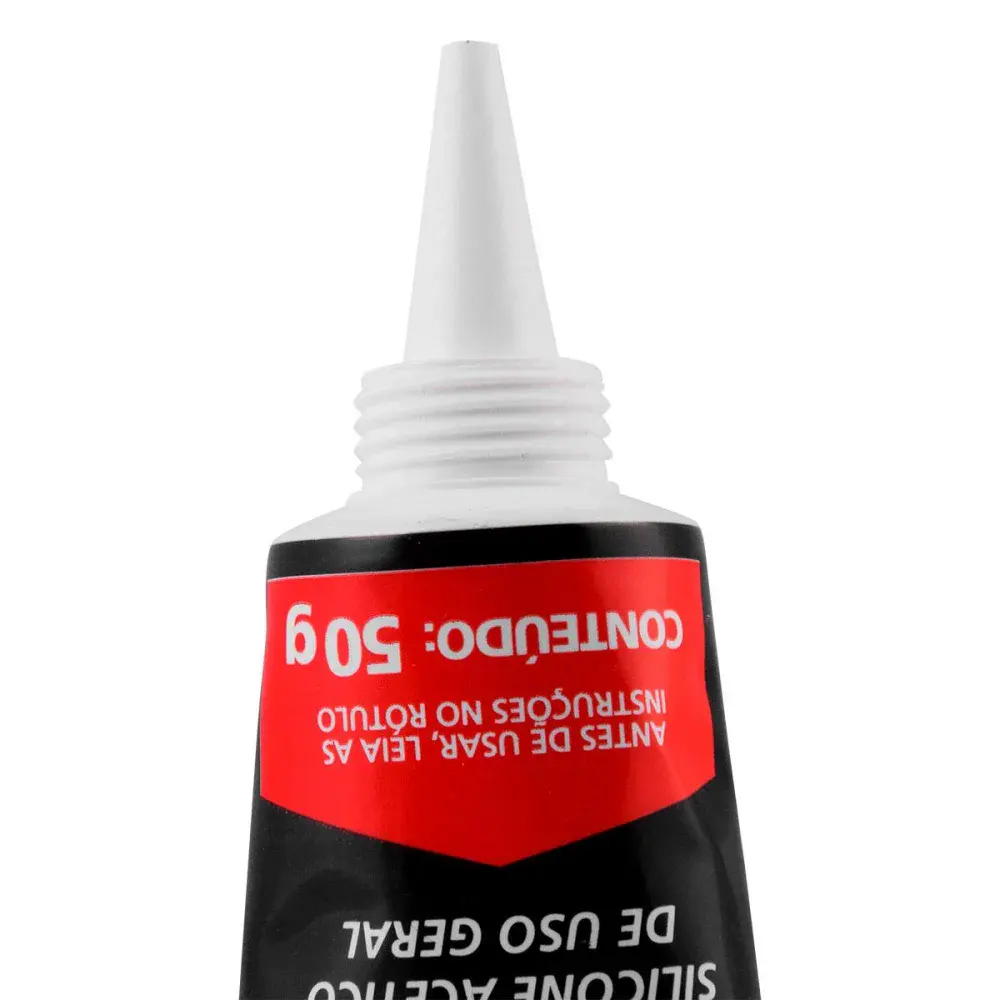 Adesivo de silicone acético incolor para uso geral 50G Worker — fotografia 5