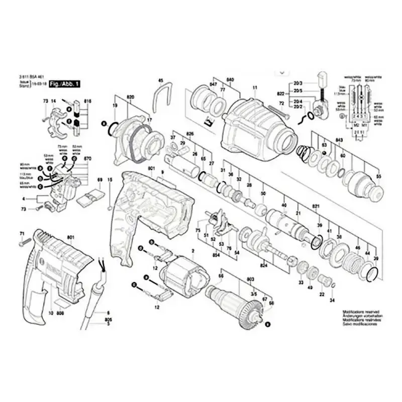 Estator para martelete GBH 2-20 d em 110V 1604220462 Bosch 110 V — fotografia 4