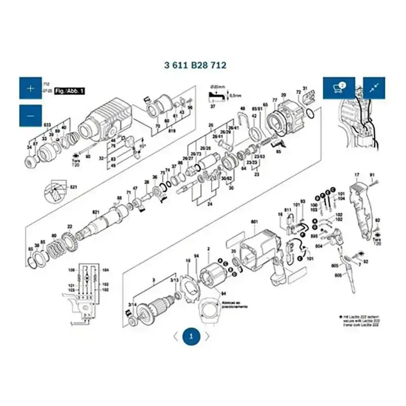 Induzido para martelete GBH 2-24 DSR em 127V F000605071 Bosch 110 V — fotografia 3