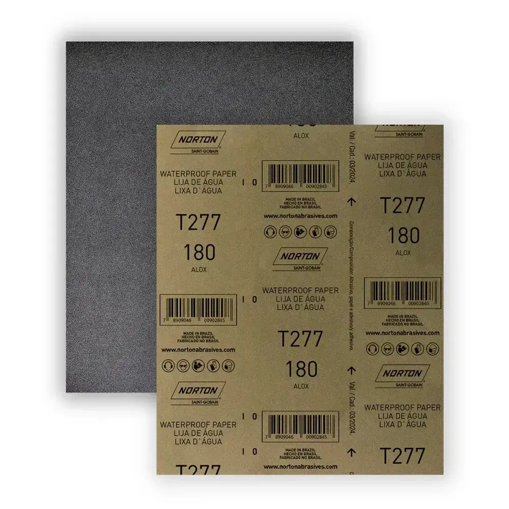 Folha de lixa de água T277 G180 230 x 280 mm Norton — fotografia 6