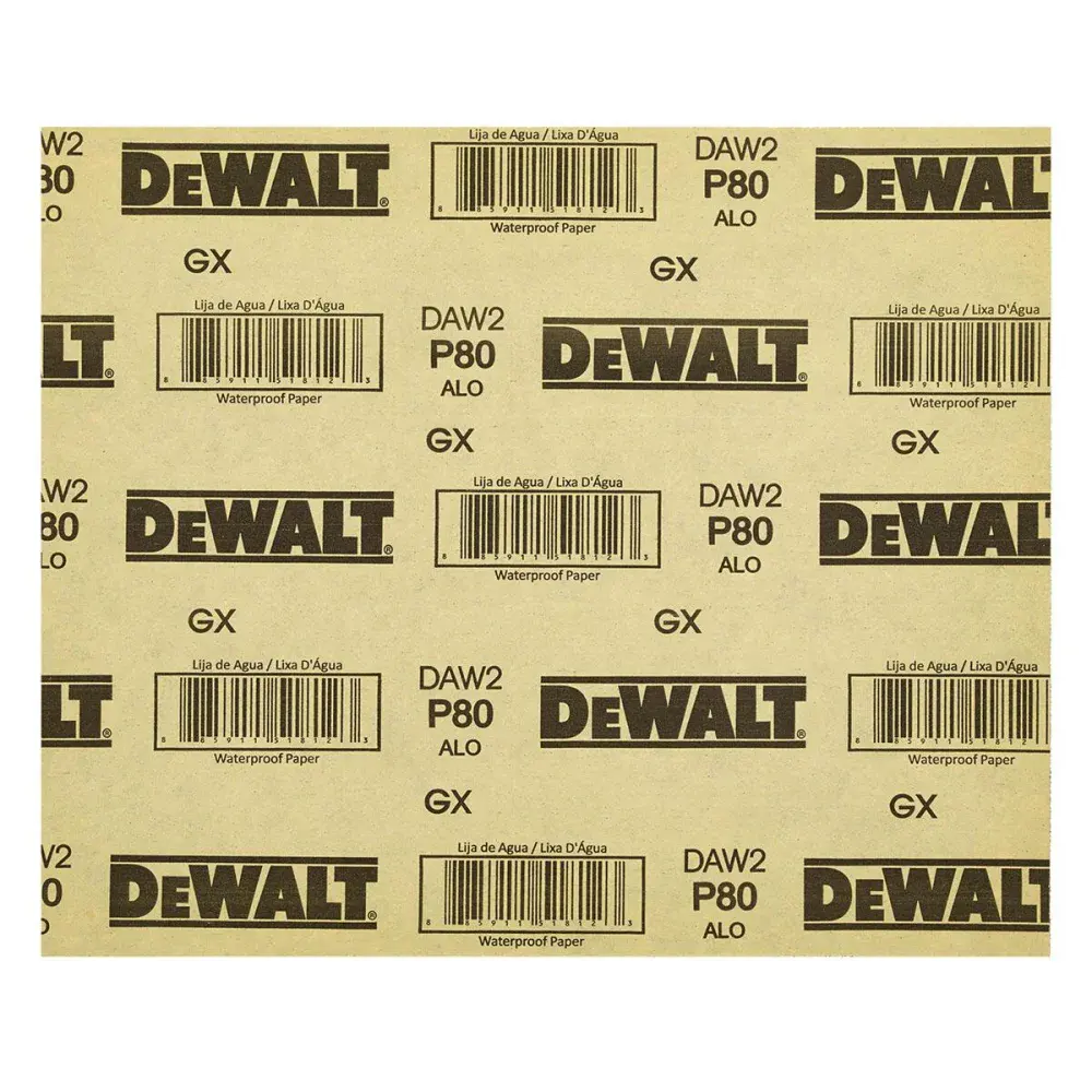 Lixa d' água óxido de alumínio 230X280MM grão 80 Dewalt — fotografia 2