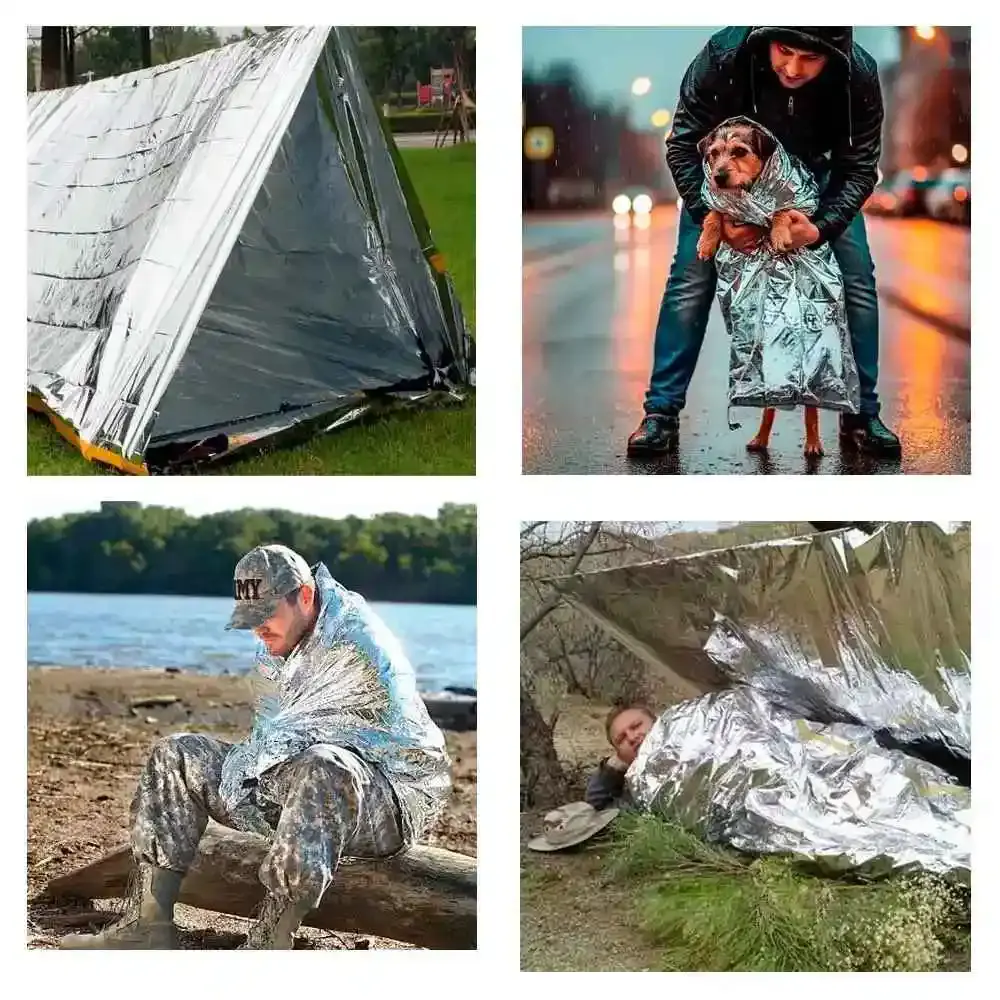 Manta Térmica Aluminizada 210 × 130 cm para Resgate e Camping 5 Unidades — ZELT — fotografia 5