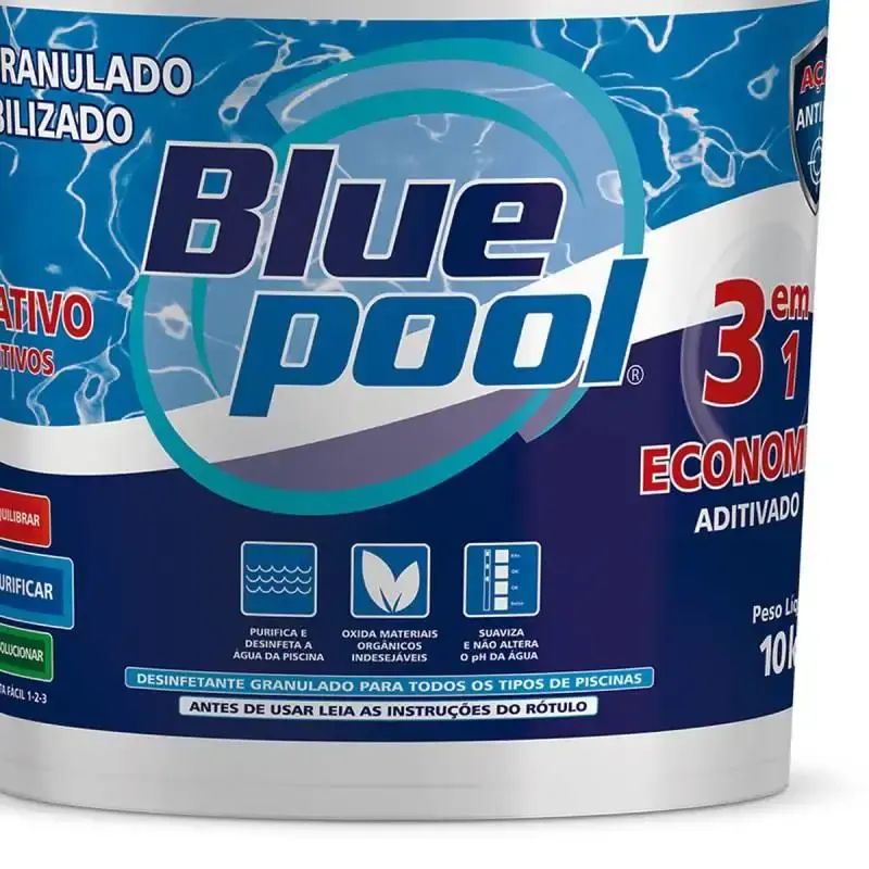 Cloro para Piscina 3 em 1 Economic Balde 10 KG 251910B Kit 2 Unidades Bluepool by FLUIDRA — fotografia 4
