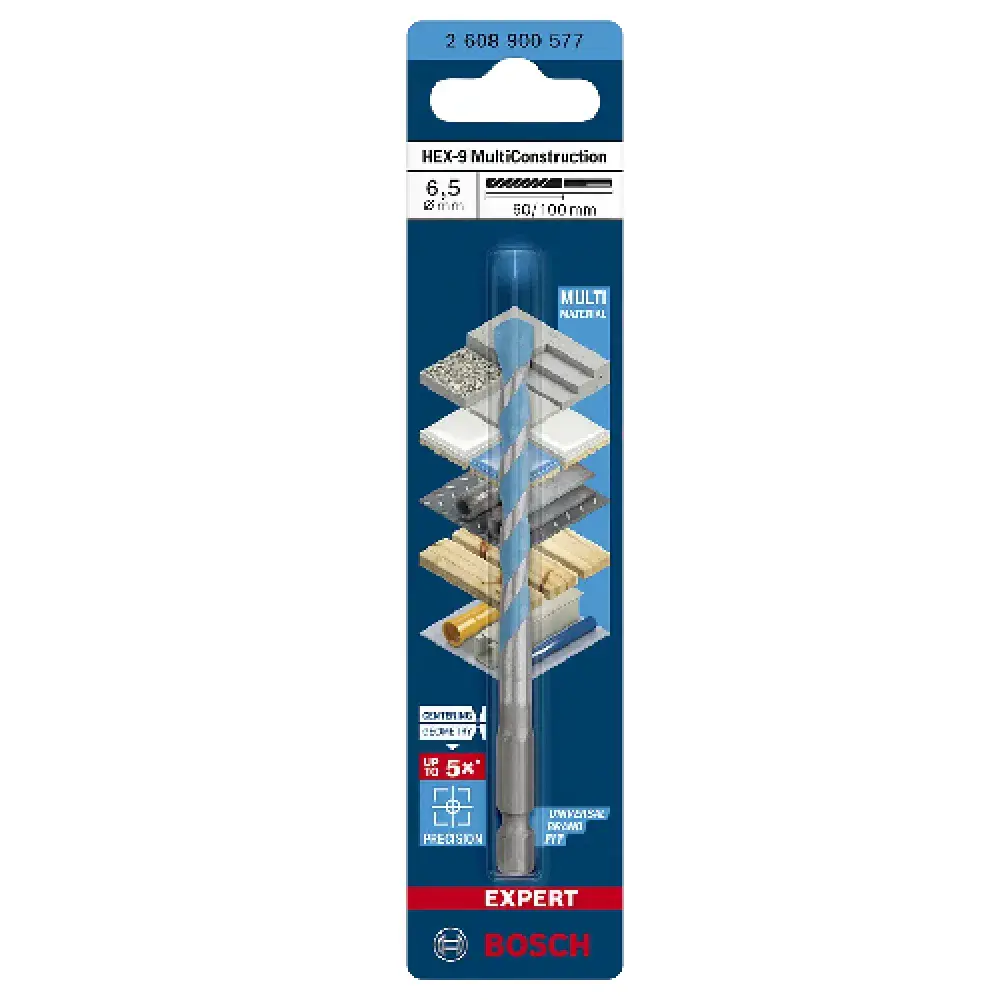 Broca HEX-9 6.5X60X100 multiconstruction Bosch — fotografia 3