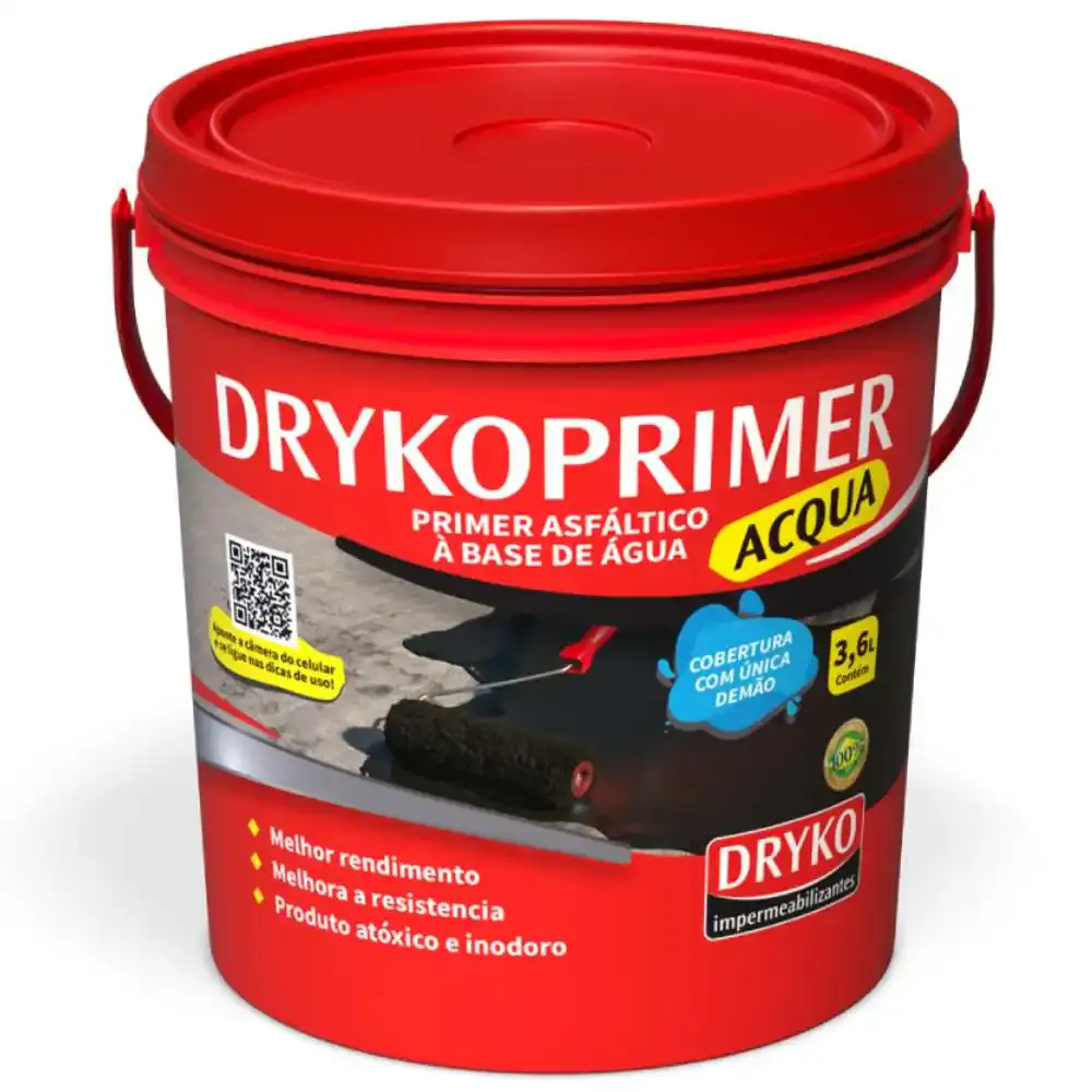 Primer asfáltico 3,6 litros à base de água drycoprimer acqua prikolgal Dryko