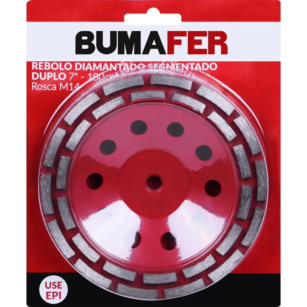 Rebolo diamantado segmentado 7" M14 13200RPM Bumafer — fotografia 4