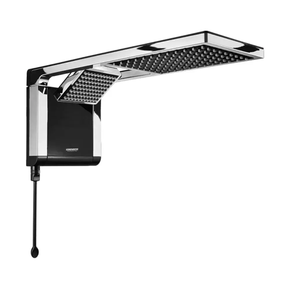 Chuveiro acqua duo ultra preto cromado lorenzetti duchas — fotografia 5