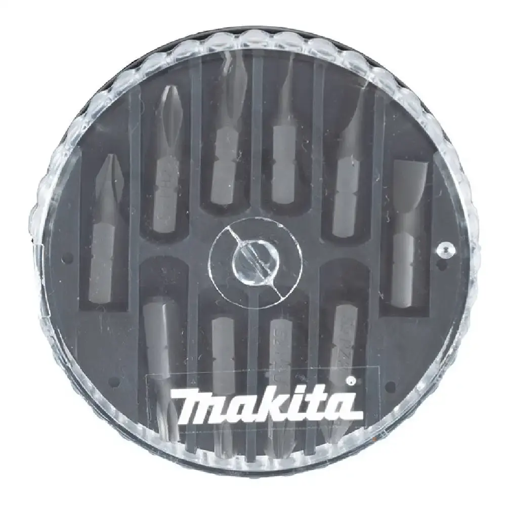 Estojo plástico com 10 bits D-73287 Makita — fotografia de referência