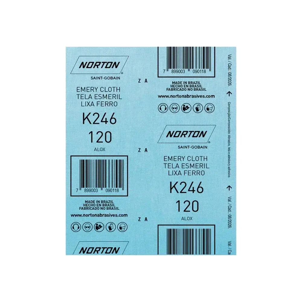 Folha de lixa de ferro K246 G120 225X275MM Norton — fotografia 5