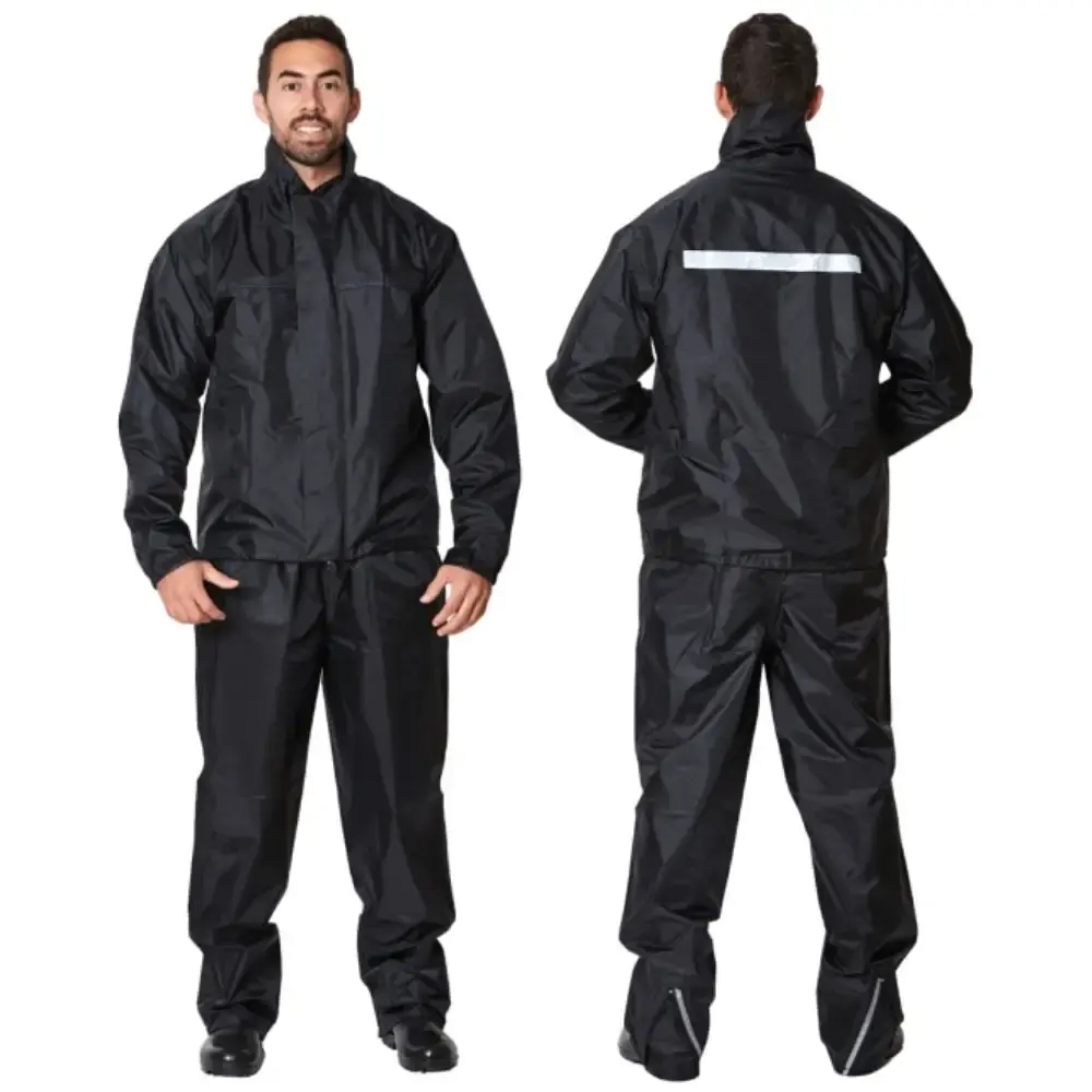 Conjunto motoqueiro capa de chuva blusão e calça nylon Evald G — fotografia 2