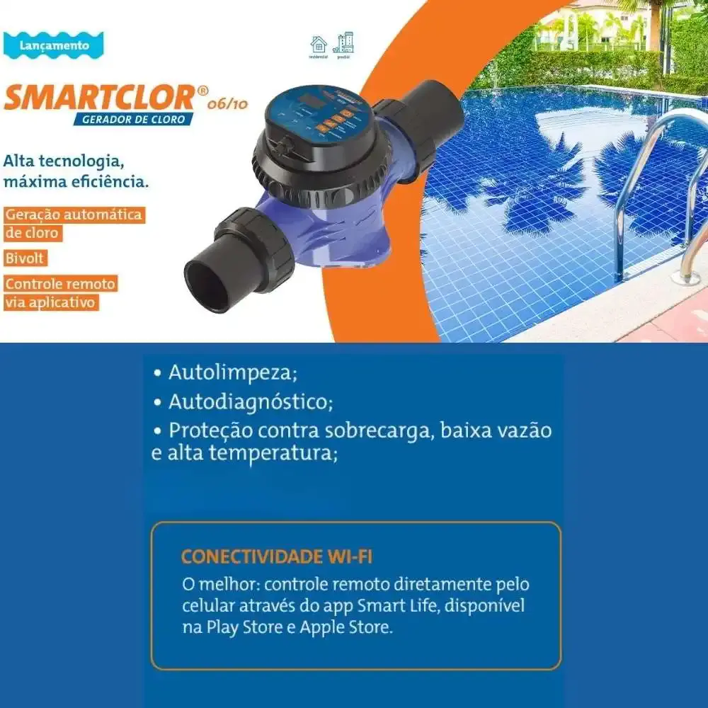 Gerador de Cloro 6 g/h Piscinas até 29.000 Litros Bivolt SmartClor 06 DANCOR — fotografia 4