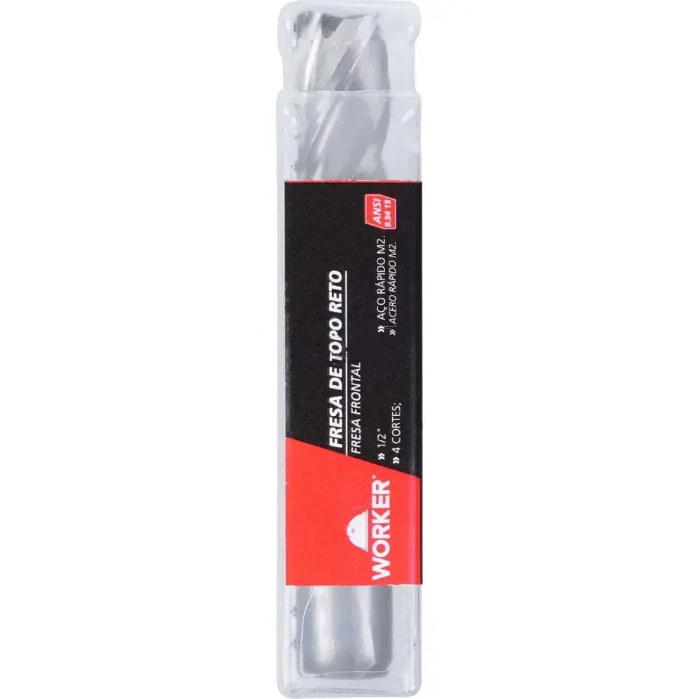 Fresa de topo reto aço rápido 1/2” haste 1/2” Worker — fotografia 10