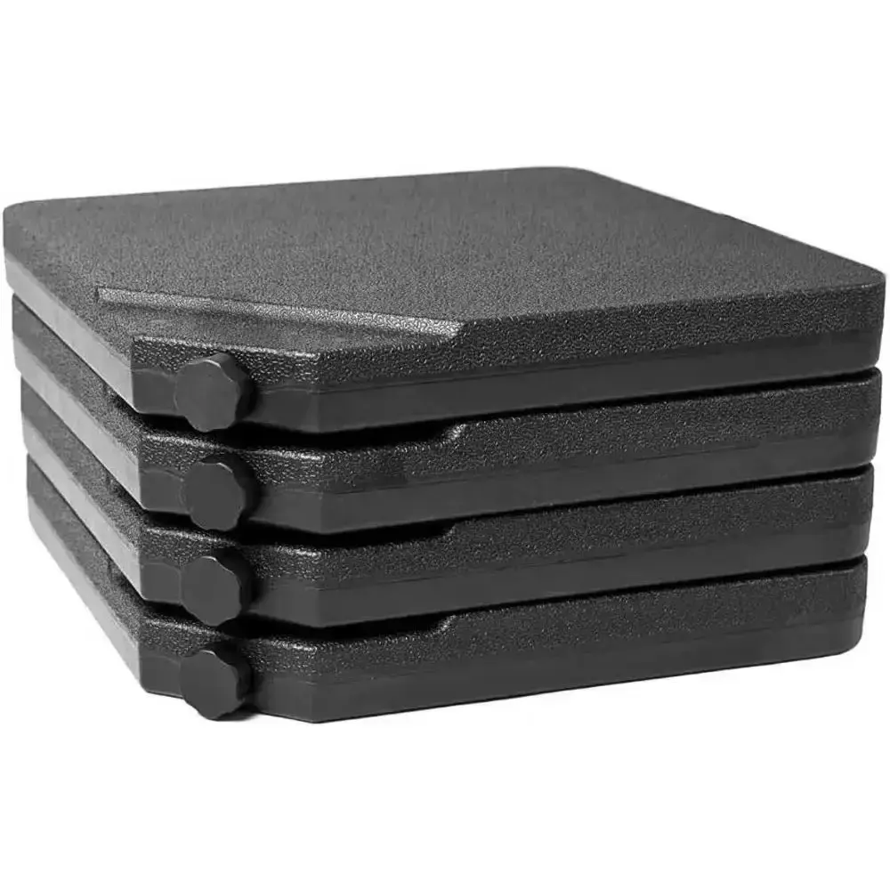 Ombrellone lateral suspenso para jardim 3,0M com base 60L 4 peças preto casa LYS Marrom — fotografia 5