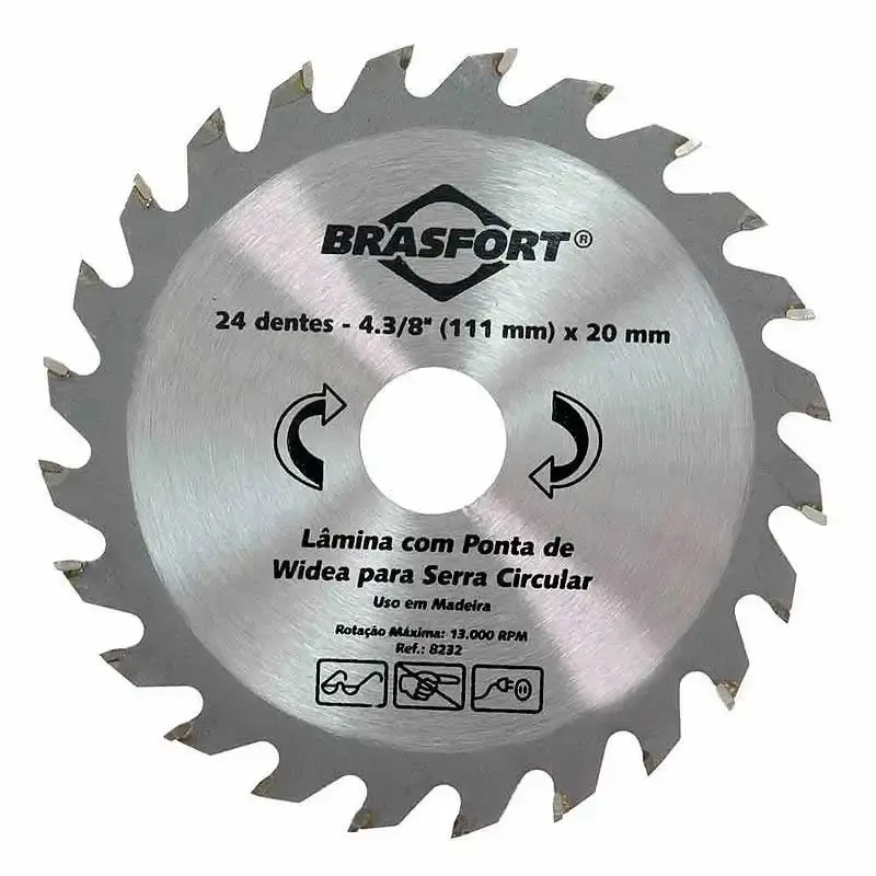Serra circular de widea 4.3/8 pol 111MM x 20MM 24 dentes Brasfort — fotografia de referência