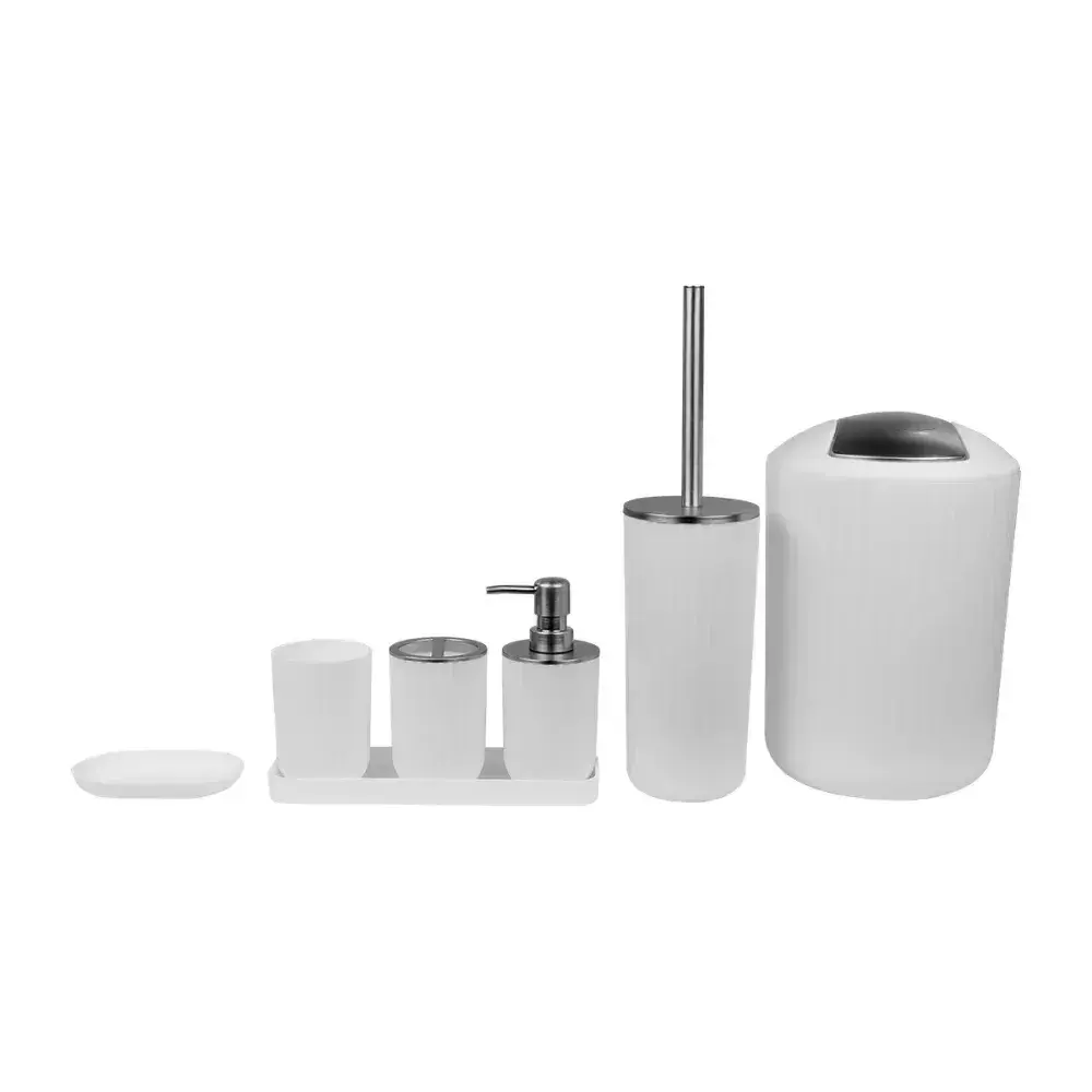 Kit acessórios para banheiro 7 peç branca Kala — fotografia 11