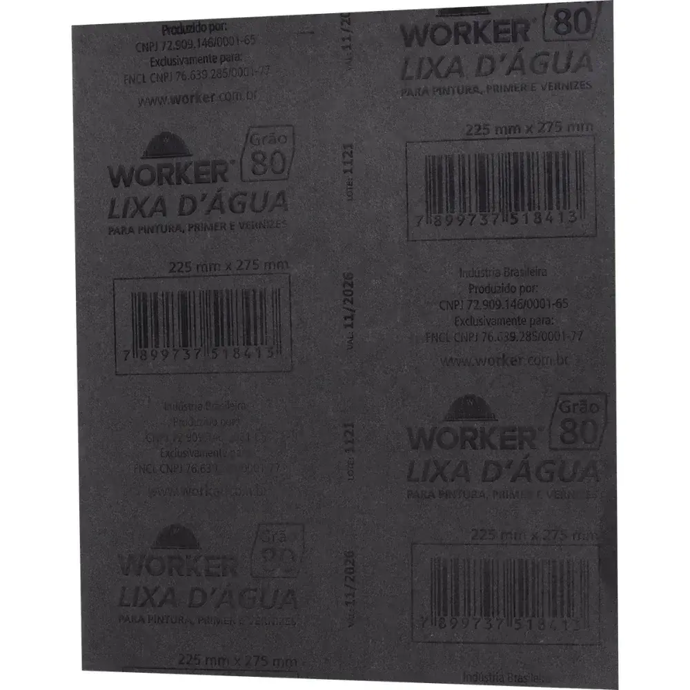 Lixa d água grão 80 225MM x 275MM Worker — fotografia 8