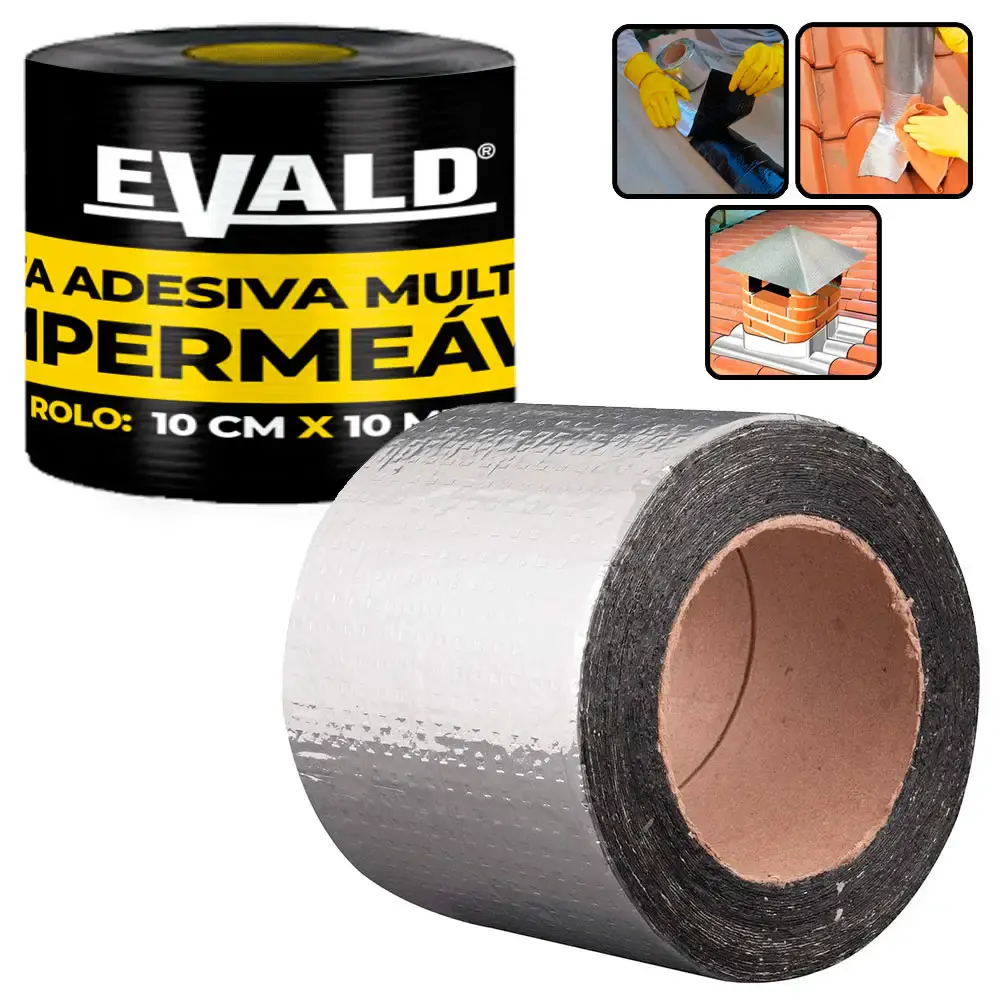 Fita Autoadesiva Multiuso Manta Asfáltica 10 CM x 10 Metros EVALD — fotografia de referência