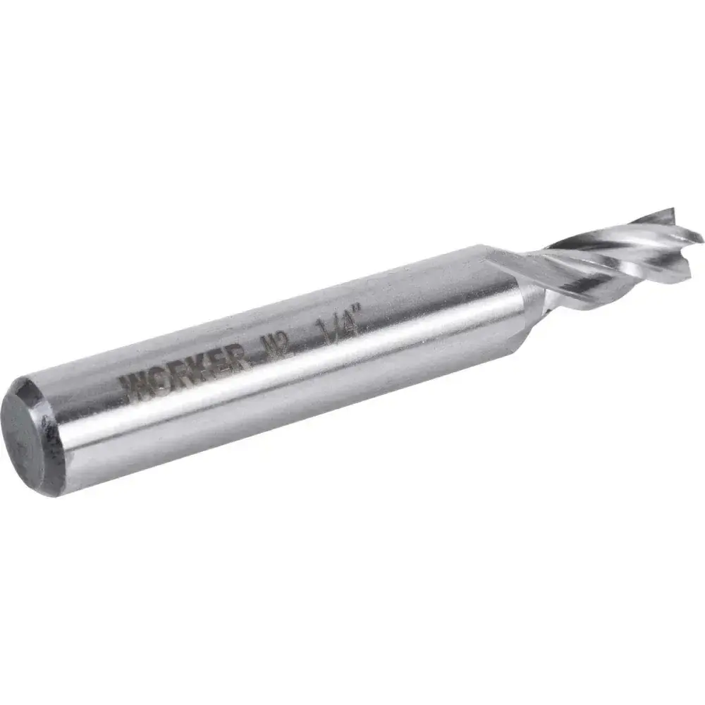 Fresa de topo reto aço rápido 1/4” haste 3/8” Worker — fotografia 10