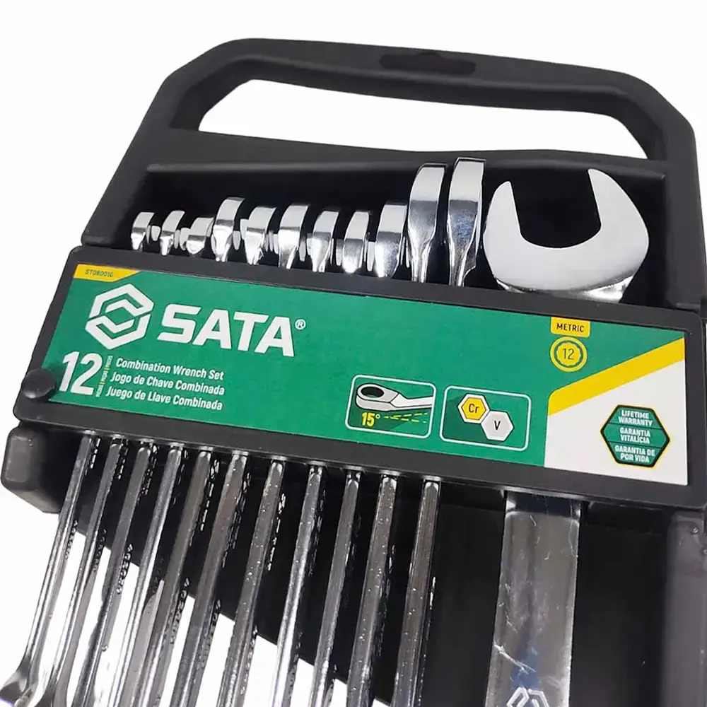Chave combinada jogo de 6 à 22 MM com 12 peças ST08001SJ Sata — fotografia 3