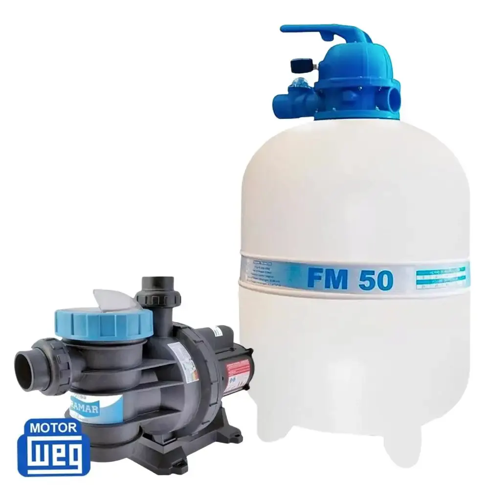 Bomba para piscina 3/4CV mono SL BM-75 com filtro de piscina 3/4CV FM-50 Sodramar — fotografia 5