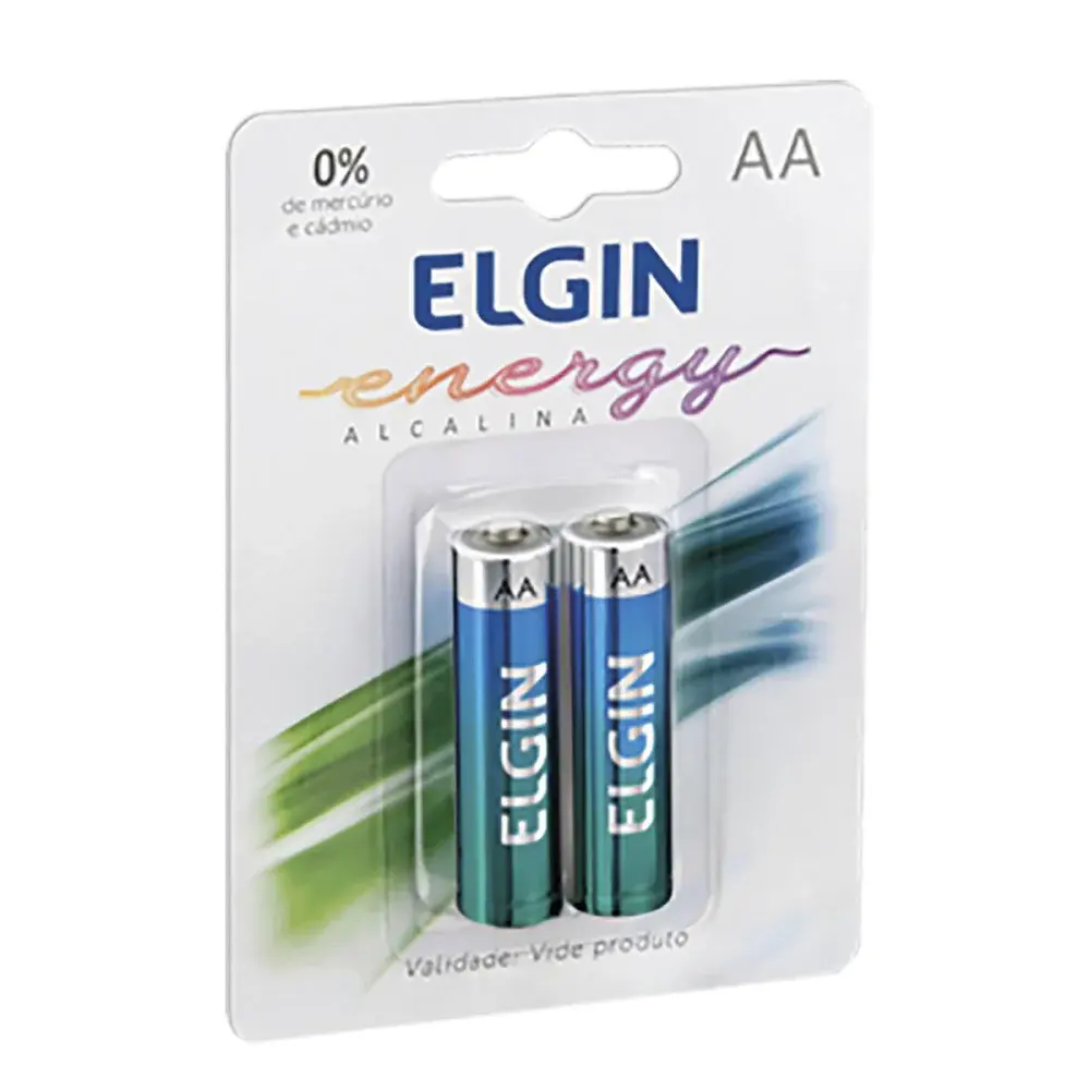 Pilha alcalina aa 2 unidades blister Elgin