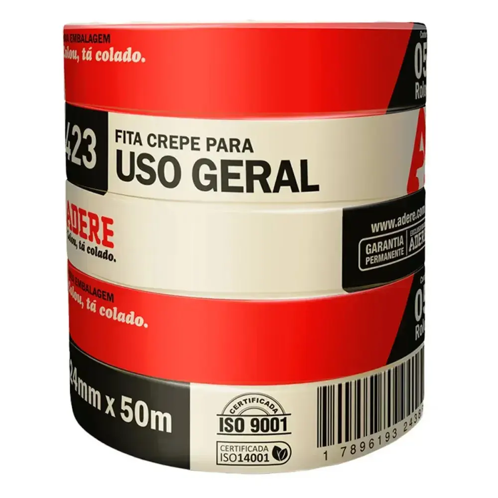 Fita crepe 423 uso geral 24MMX50M Adere — fotografia 4