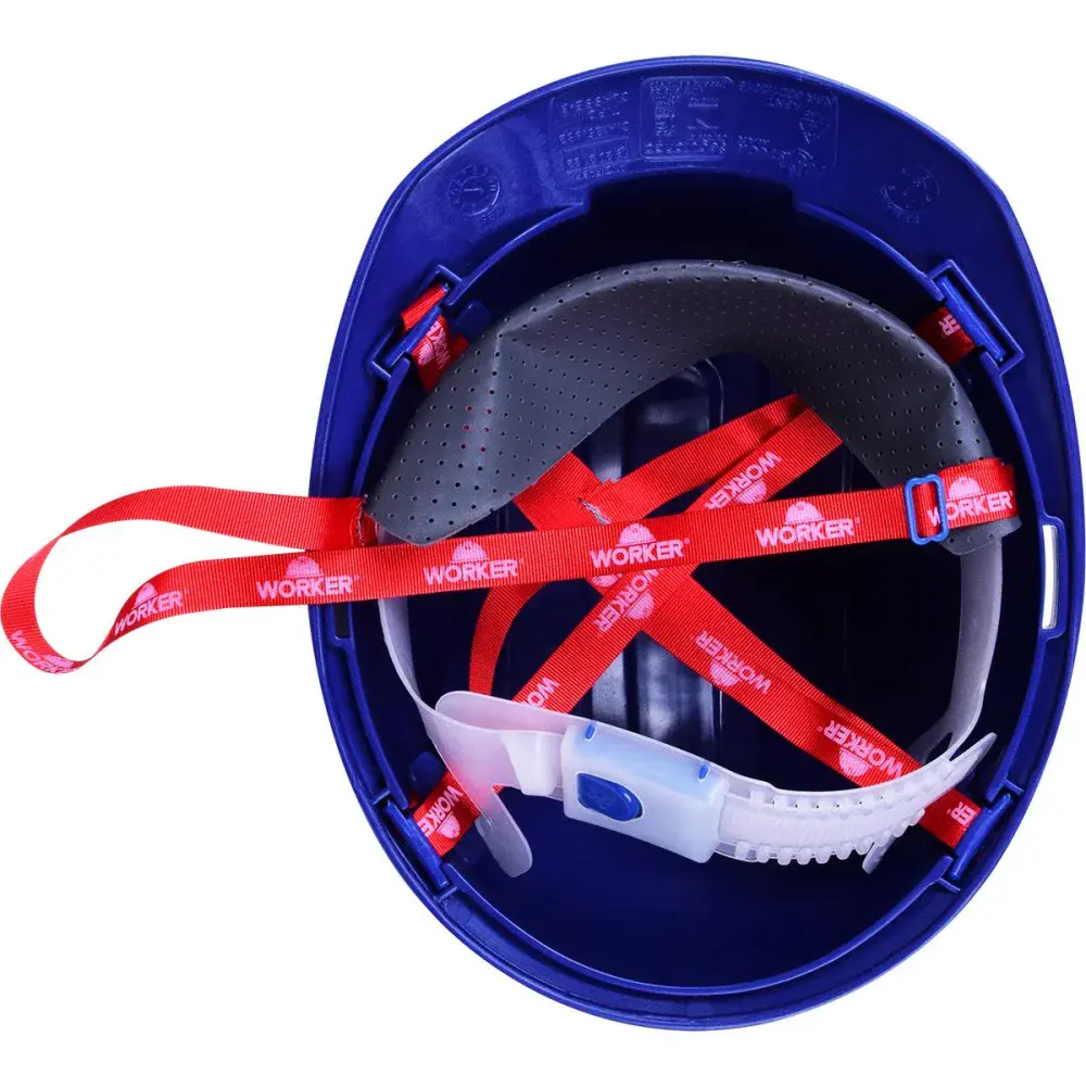 Capacete de proteção industrial max azul Worker — fotografia 4