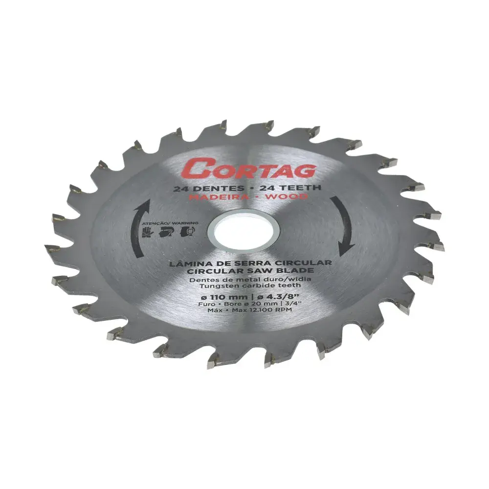 Disco de serra circular com dentes de metal 110X20MM Cortag — fotografia 3
