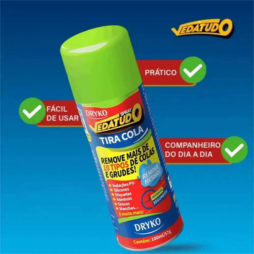 Tira cola em spray removedor vedatudo 100 ML Dryko — fotografia 4