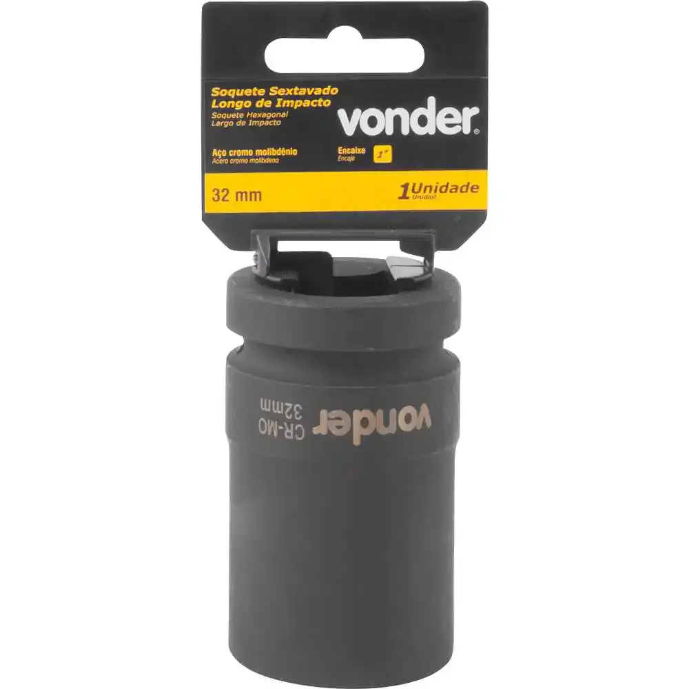Soquete sextavado longo impacto 32 MM encaixe 1 POL Vonder — fotografia 4