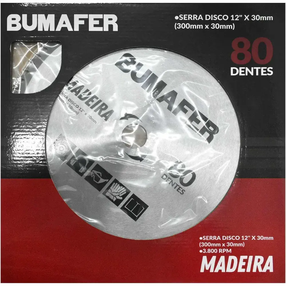 Disco de serra 12” x 30MM 80 dentes para madeira Bumafer — fotografia 10