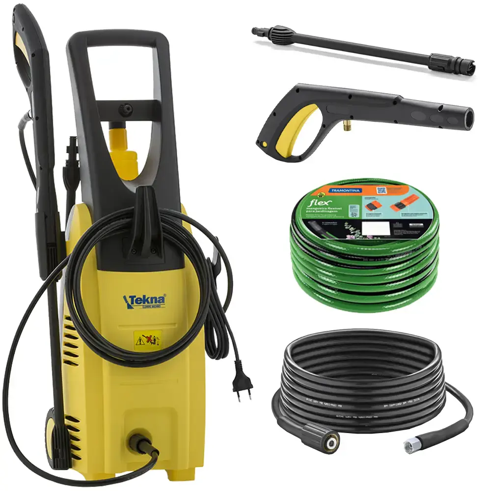 Lavadora alta pressão 1800W 1.8 KW rodas e mangueira 10M 110V Tekna — fotografia de referência