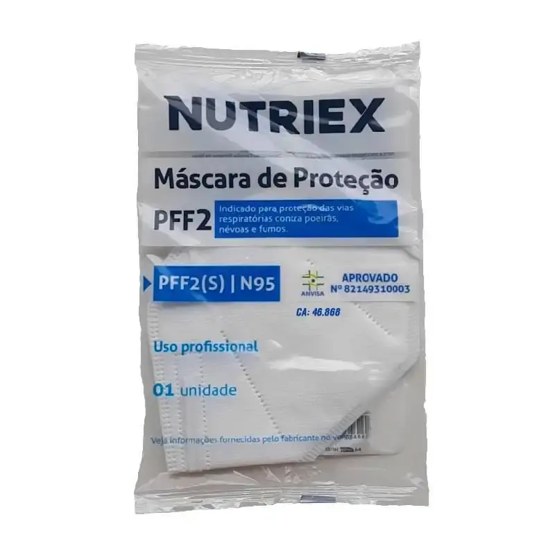 Máscara Respirador PFF2-S N95 Branco s/ Válvula Kit com 10 Unidades NUTRIEX — fotografia 3