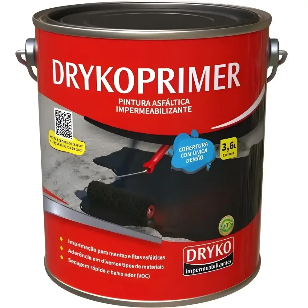 Manta líquida asfáltica impermeabilizante drykoprimer ECO 3,6 litros Dryko — fotografia de referência
