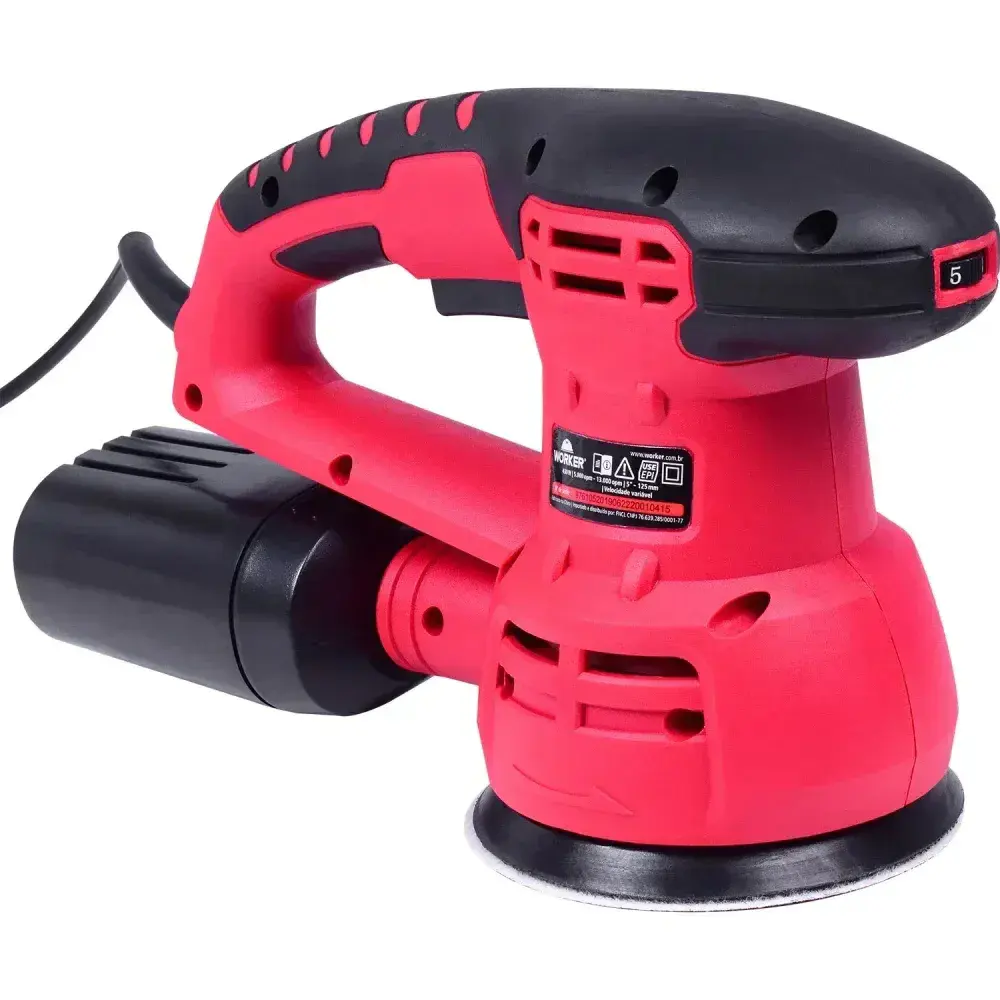 Lixadeira roto orbital 125MM 430W 220V Worker — fotografia 9