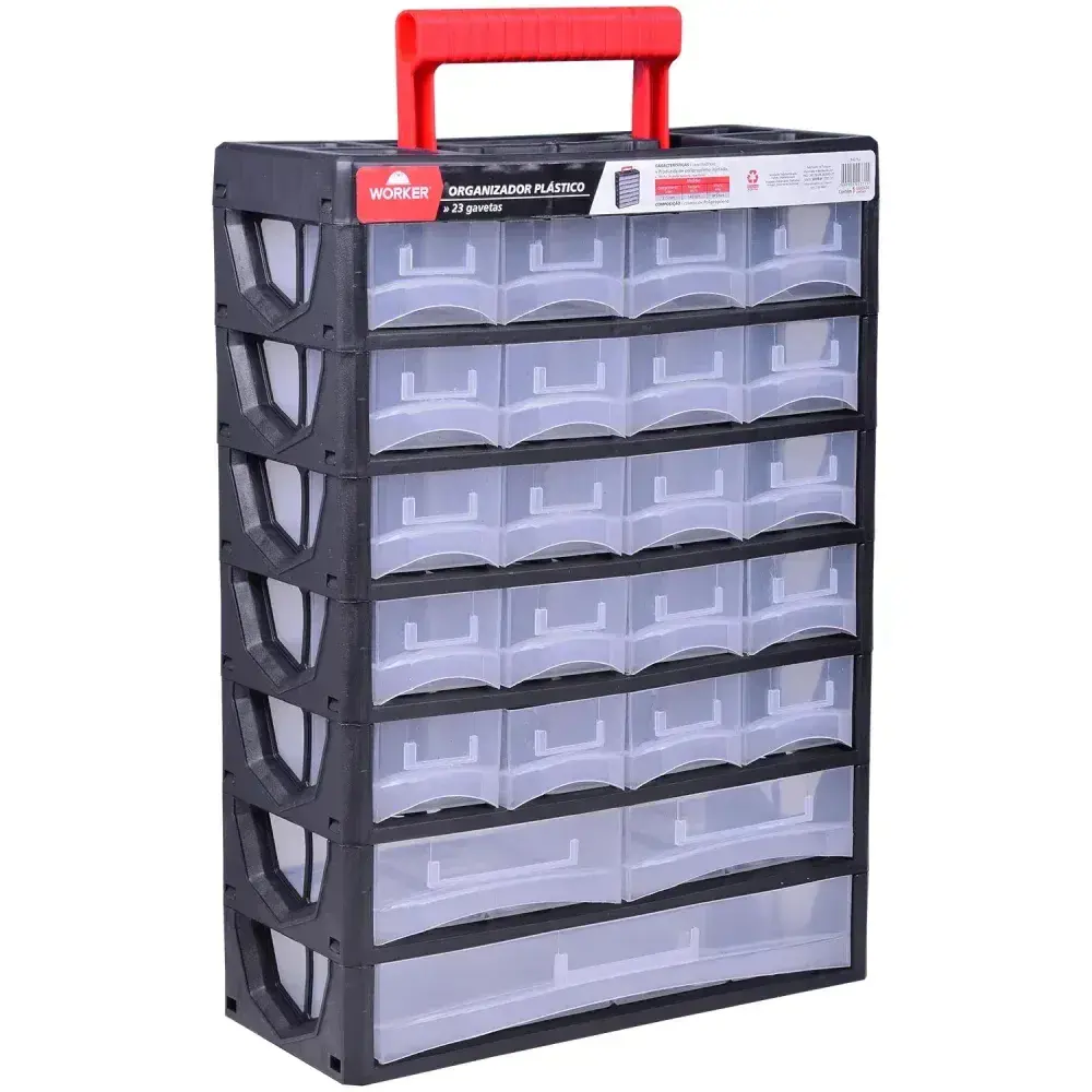 Organizador plástico 23 gavetas 31,5X14X44,5CM Worker — fotografia 6